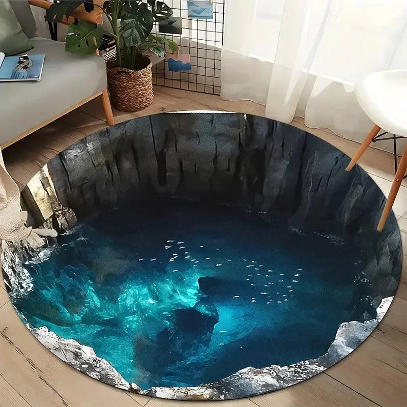 Round Rug– Deep Pit Trap Print Floor Mat