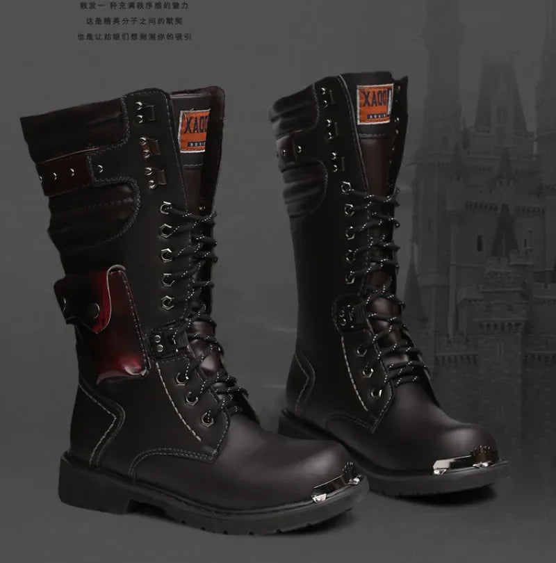 Men's High Top Motorcycle Boots