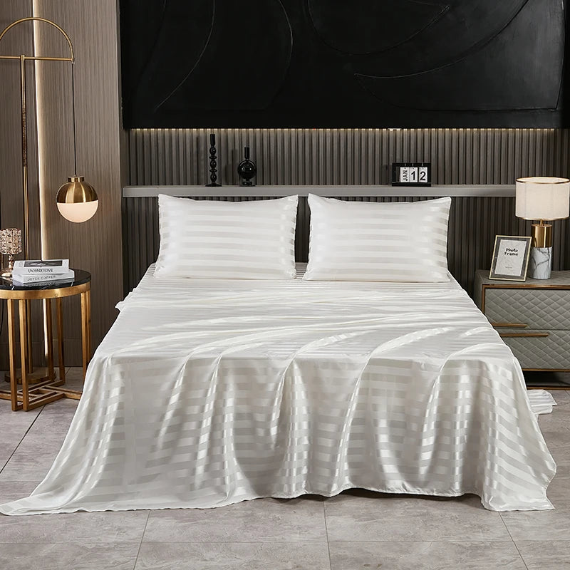 Simple Solid Color Silky Bed Sheet