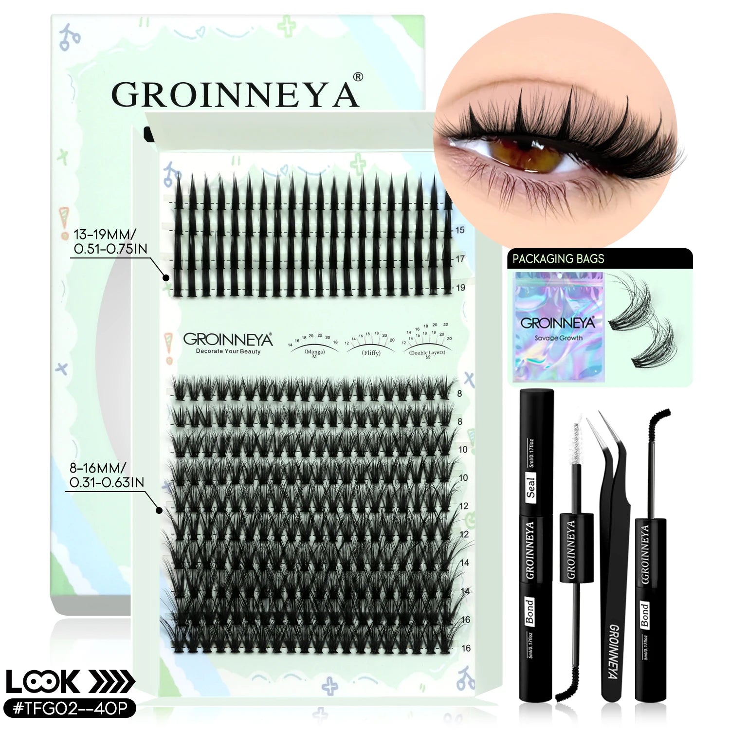 GROINNEYA Lash Clusters Kit