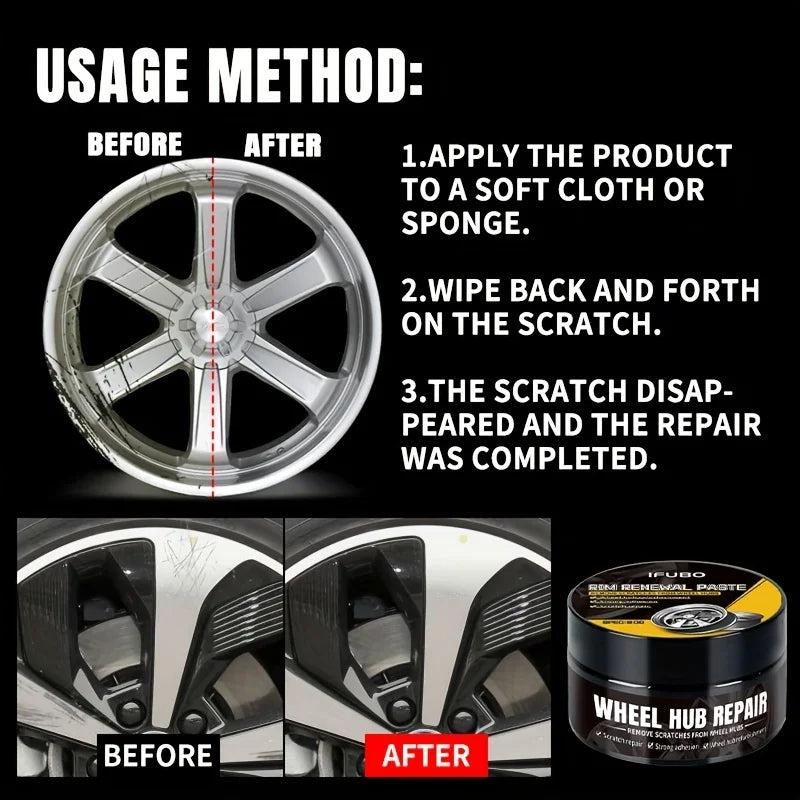 Automobile wheel rim scratch reconditioning paste