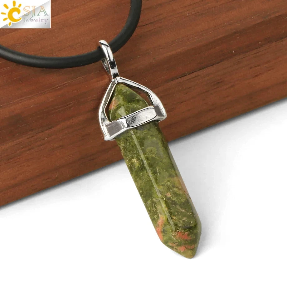 Hexagonal Bullet Crystal Necklaces