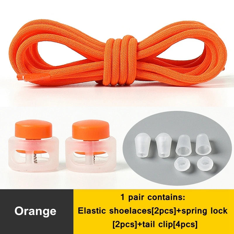 1 Pair Lazy Laces Elastic Snap Lock Shoelaces