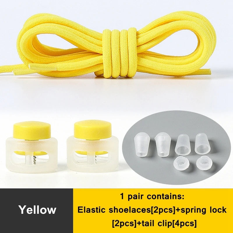 1 Pair Lazy Laces Elastic Snap Lock Shoelaces