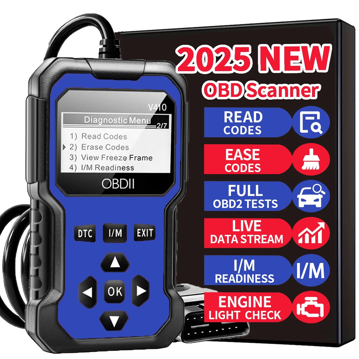 Car Obd2 Scanner Diagnostic Tool Code Reader Engine Fault Code