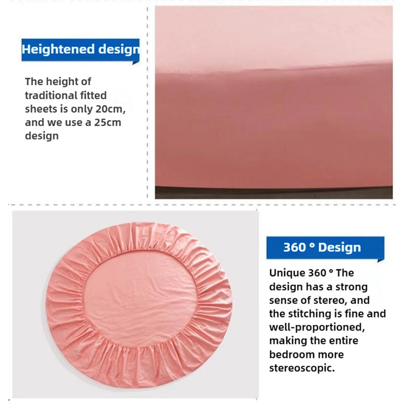 100% Cotton Round Bed Sheet Set