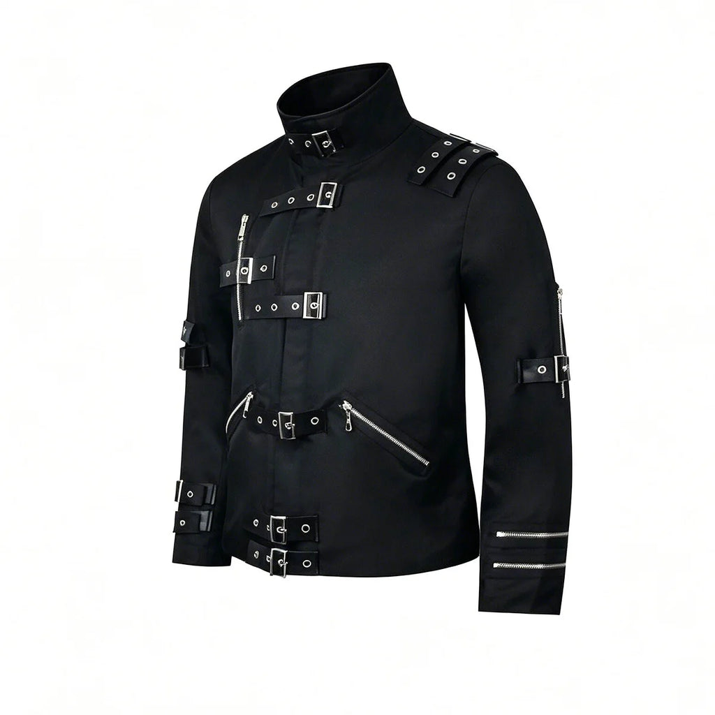 Men Vintage Black Punk Jacket