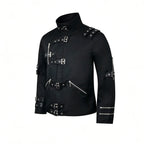 Men Vintage Black Punk Jacket