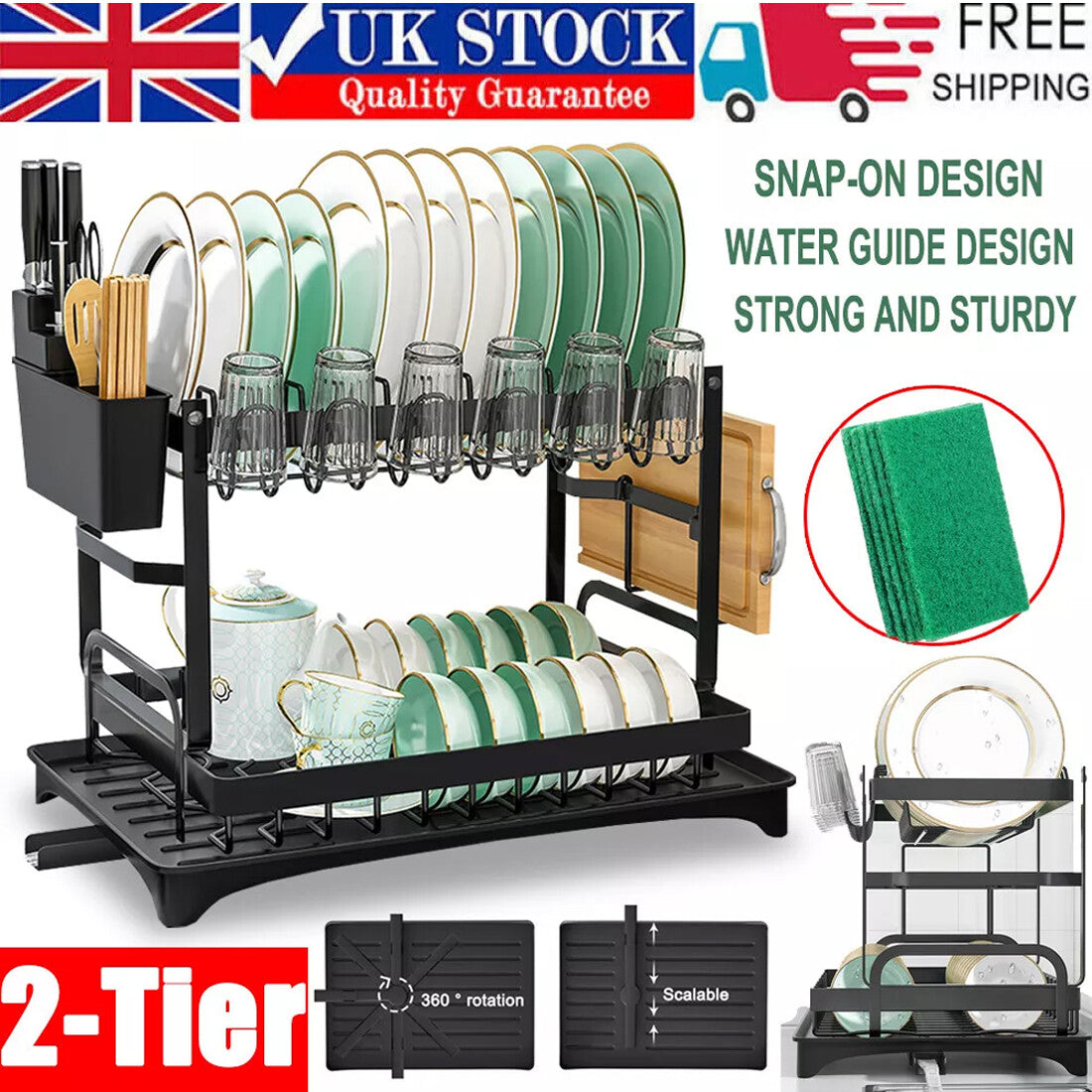 2TIER SINK DISH DRAINER RACK