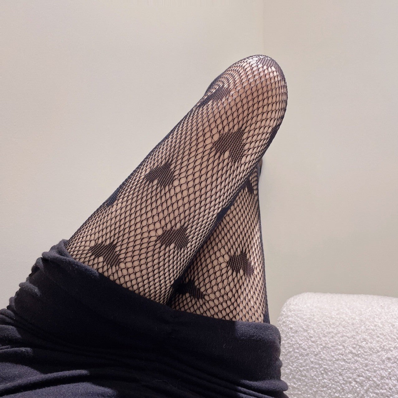 Thin Heart Small Mesh Fishnet Tights